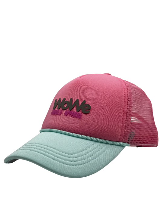 Trucker Hats / Adults & Kids -  Pink Trucker Purple Letters